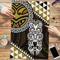 Yellow Aotearoa Niho Taniwha Puzzle Maori Mythology Tooth - Taniko Motifs LT14 Yellow - Polynesian Pride