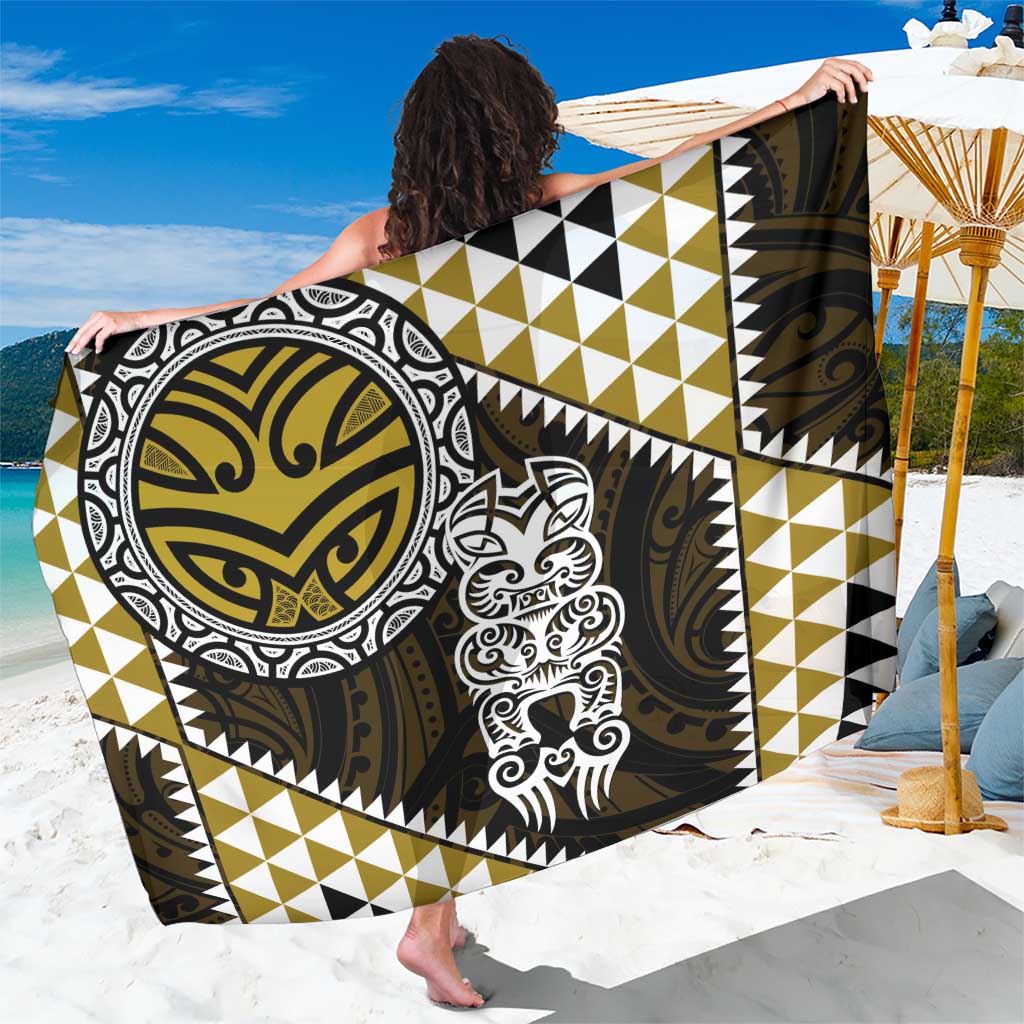 Yellow Aotearoa Niho Taniwha Sarong Maori Mythology Tooth - Taniko Motifs LT14 One Size 44 x 66 inches Yellow - Polynesian Pride
