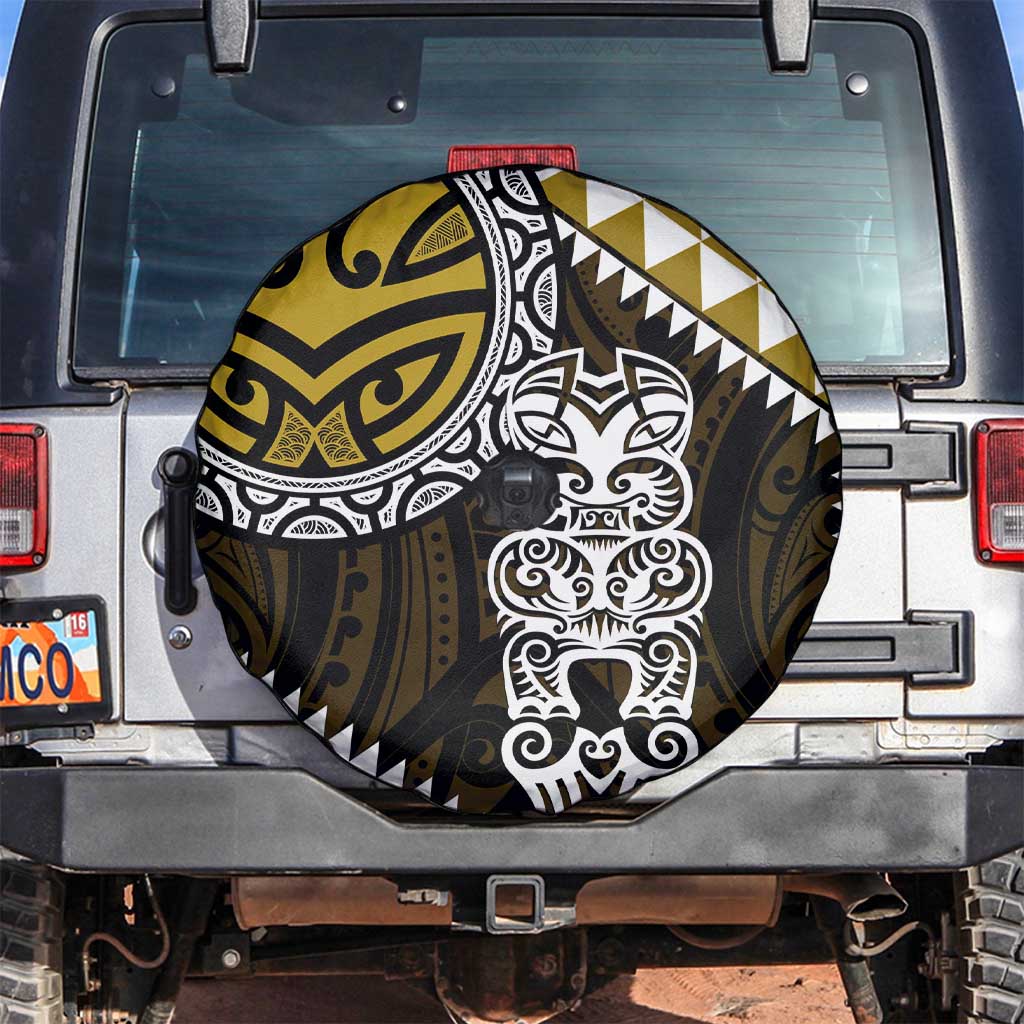 Yellow Aotearoa Niho Taniwha Spare Tire Cover Maori Mythology Tooth - Taniko Motifs LT14 Yellow - Polynesian Pride
