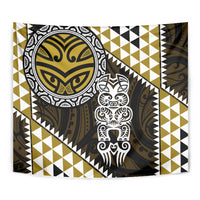 Yellow Aotearoa Niho Taniwha Tapestry Maori Mythology Tooth - Taniko Motifs