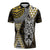 Yellow Aotearoa Niho Taniwha Zipper Polo Shirt Maori Mythology Tooth - Taniko Motifs - Polynesian Pride