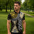 Yellow Aotearoa Niho Taniwha Zipper Polo Shirt Maori Mythology Tooth - Taniko Motifs - Polynesian Pride