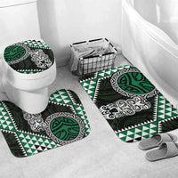 Green Aotearoa Niho Taniwha Bathroom Set Maori Mythology Tooth - Taniko Motifs - Polynesian Pride