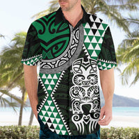 Green Aotearoa Niho Taniwha Hawaiian Shirt Maori Mythology Tooth - Taniko Motifs