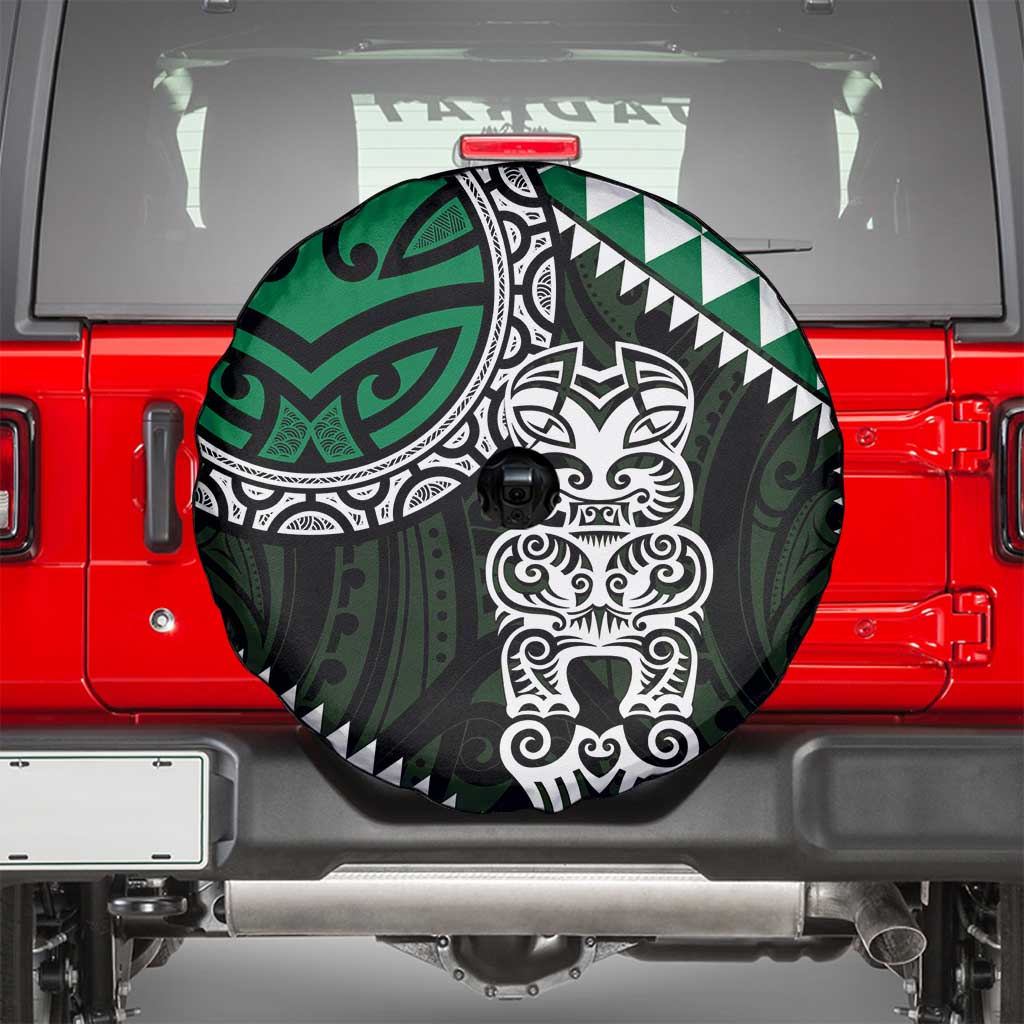 Green Aotearoa Niho Taniwha Spare Tire Cover Maori Mythology Tooth - Taniko Motifs