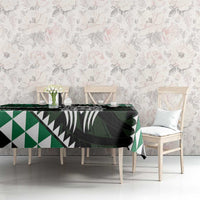 Green Aotearoa Niho Taniwha Tablecloth Maori Mythology Tooth - Taniko Motifs