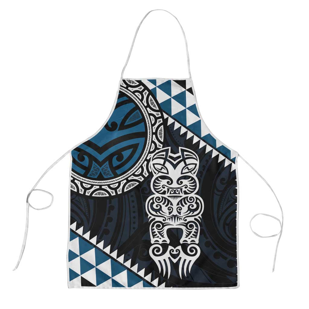 Blue Aotearoa Niho Taniwha Apron Maori Mythology Tooth - Taniko Motifs - Polynesian Pride