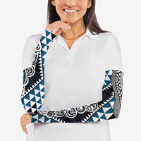 Blue Aotearoa Niho Taniwha Arm Sleeves Maori Mythology Tooth - Taniko Motifs - Polynesian Pride