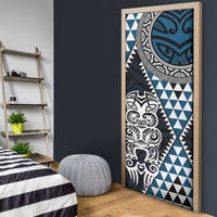 Blue Aotearoa Niho Taniwha Door Cover Maori Mythology Tooth - Taniko Motifs - Polynesian Pride