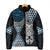 Blue Aotearoa Niho Taniwha Padded Jacket Maori Mythology Tooth - Taniko Motifs - Polynesian Pride