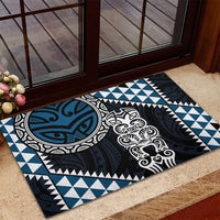 Blue Aotearoa Niho Taniwha Rubber Doormat Maori Mythology Tooth - Taniko Motifs LT14 - Polynesian Pride