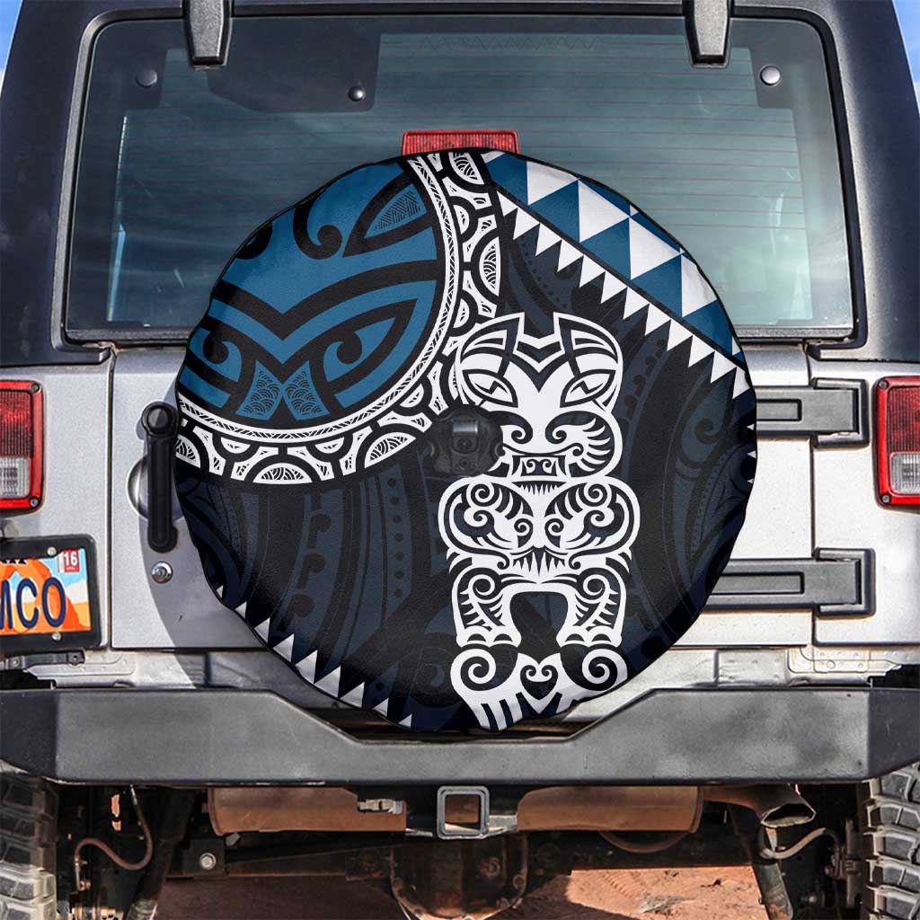 Blue Aotearoa Niho Taniwha Spare Tire Cover Maori Mythology Tooth - Taniko Motifs LT14 Blue - Polynesian Pride