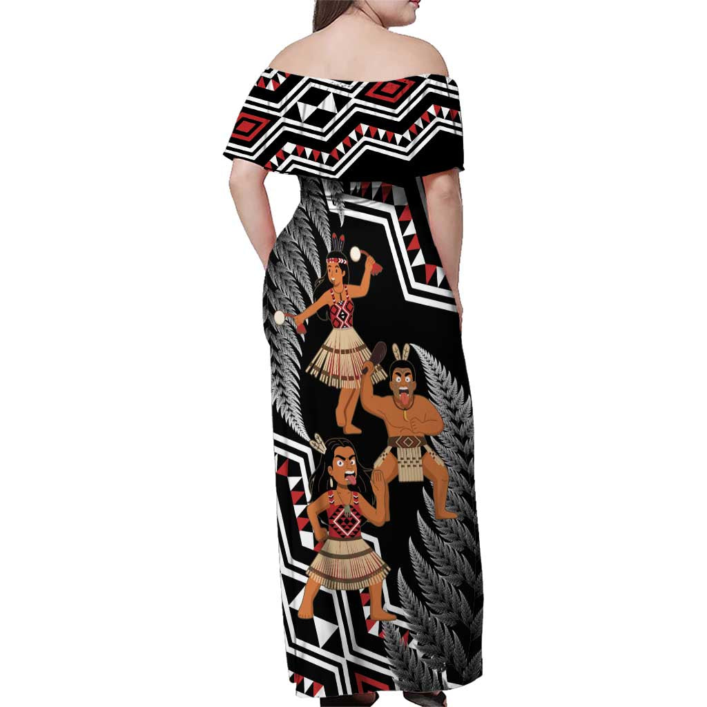 Aotearoa Kapa Haka Family Matching Off Shoulder Maxi Dress and Hawaiian Shirt 2025 Festival - Traditional Maori Dance