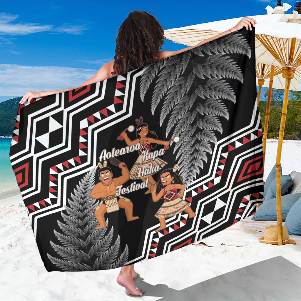 Aotearoa Kapa Haka Sarong 2025 Festival - Traditional Maori Dance LT14 One Size 44 x 66 inches Black - Polynesian Pride