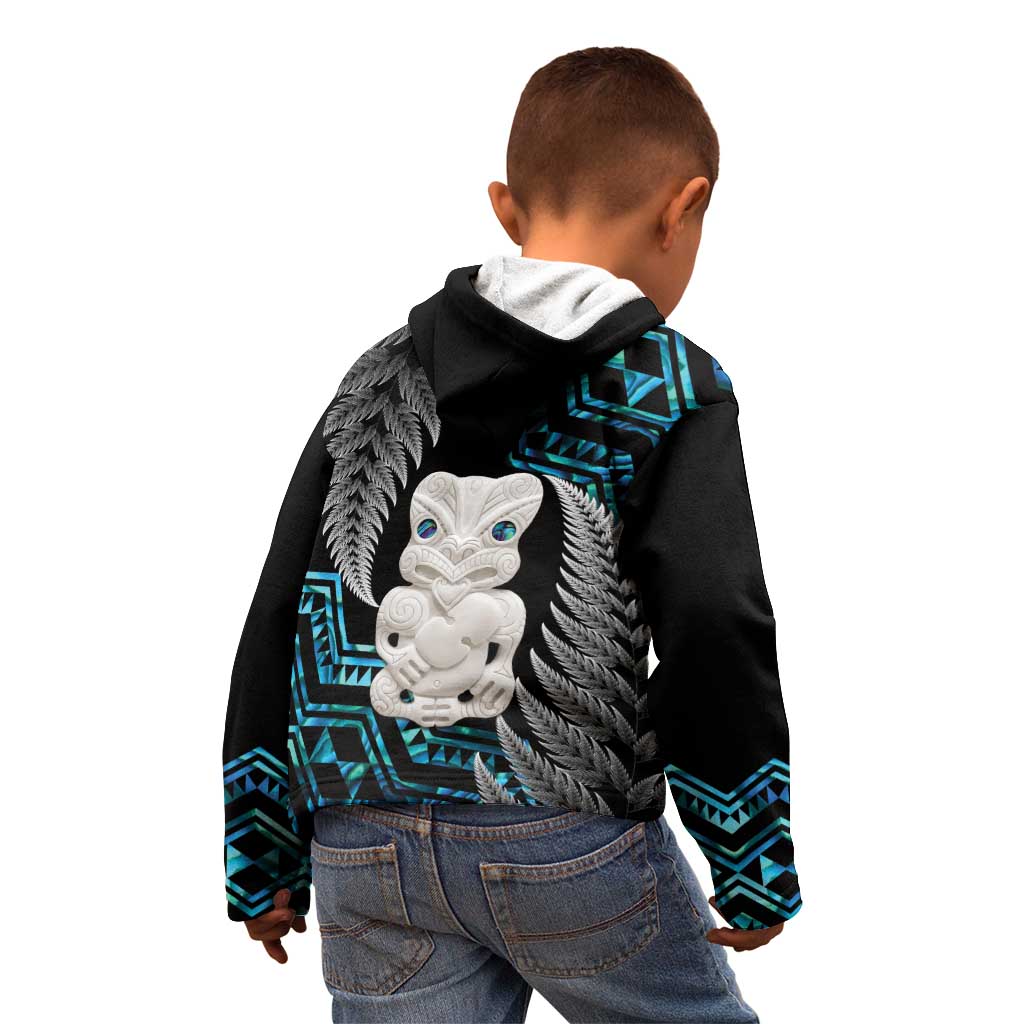 Aotearoa Taniko Paua Shell With Hei Tiki Kid Hoodie