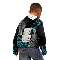 Aotearoa Taniko Paua Shell With Hei Tiki Kid Hoodie