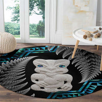 Aotearoa Taniko Paua Shell With Hei Tiki Round Carpet LT14 - Polynesian Pride