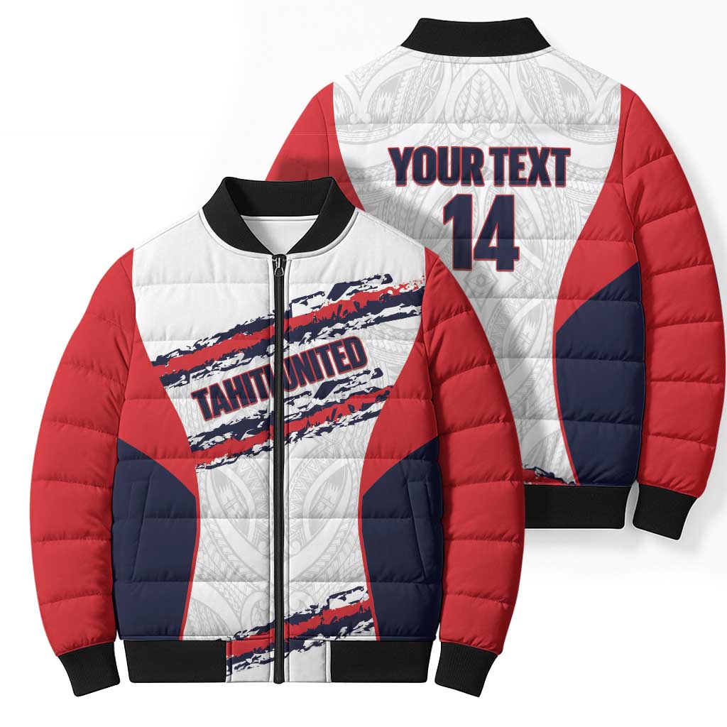 AS Venus Tahiti Football Custom Bomber Puffer Jacket Go Champions Polynesian Pattern