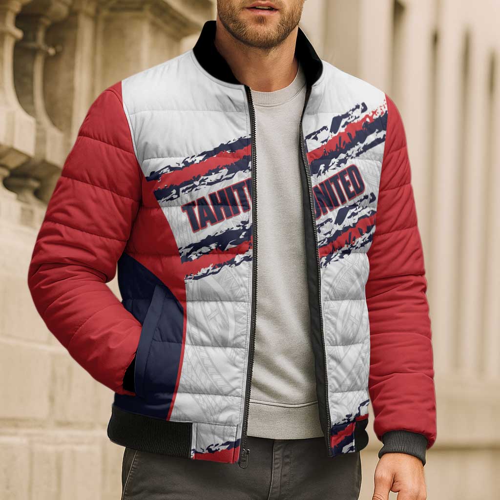 AS Venus Tahiti Football Custom Bomber Puffer Jacket Go Champions Polynesian Pattern