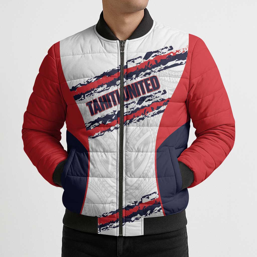 AS Venus Tahiti Football Custom Bomber Puffer Jacket Go Champions Polynesian Pattern