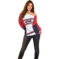 AS Venus Tahiti Football Custom Off Shoulder Sweater Go Champions Polynesian Pattern