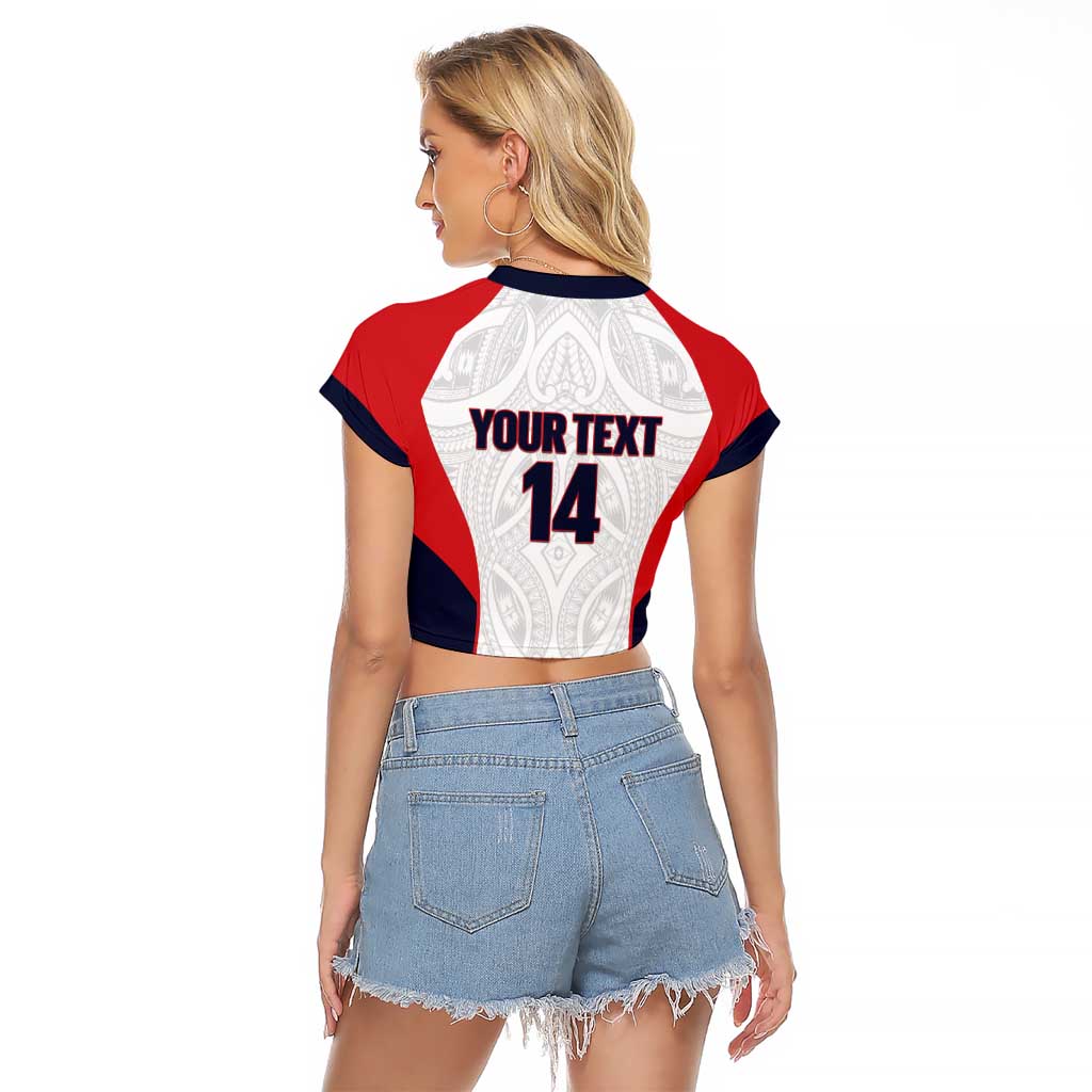 AS Venus Tahiti Football Custom Raglan Cropped T Shirt Go Champions Polynesian Pattern