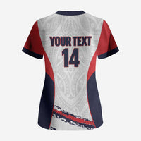 AS Venus Tahiti Football Custom Scrub Top Go Champions Polynesian Pattern