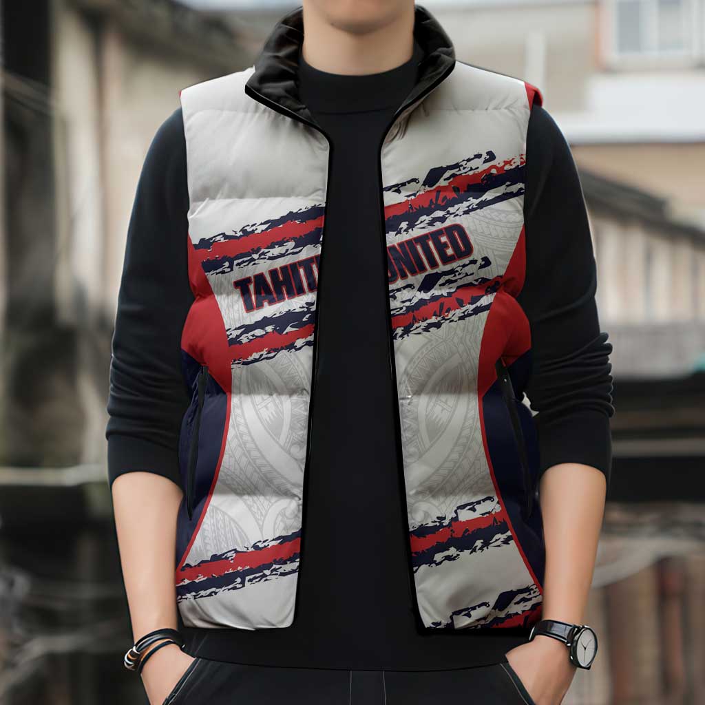AS Venus Tahiti Football Custom Sleeveless Puffer Jacket Go Champions Polynesian Pattern
