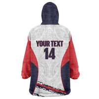 AS Venus Tahiti Football Custom Wearable Blanket Hoodie Go Champions Polynesian Pattern