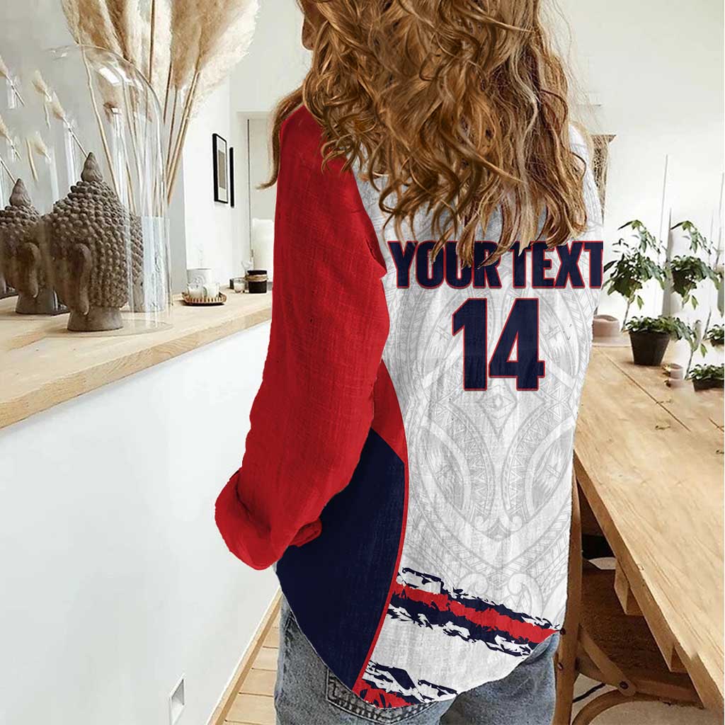 AS Venus Tahiti Football Custom Women Casual Shirt Go Champions Polynesian Pattern