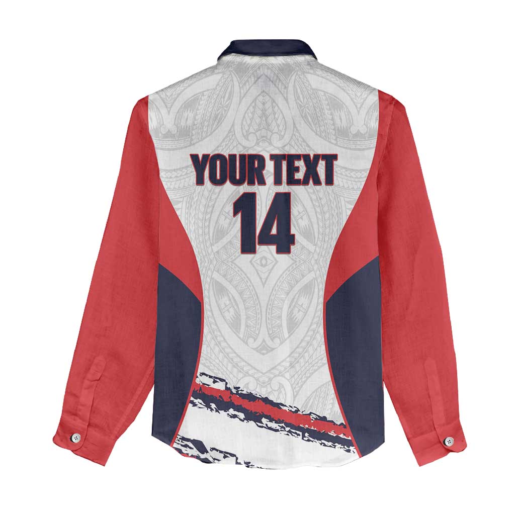 AS Venus Tahiti Football Custom Women Casual Shirt Go Champions Polynesian Pattern