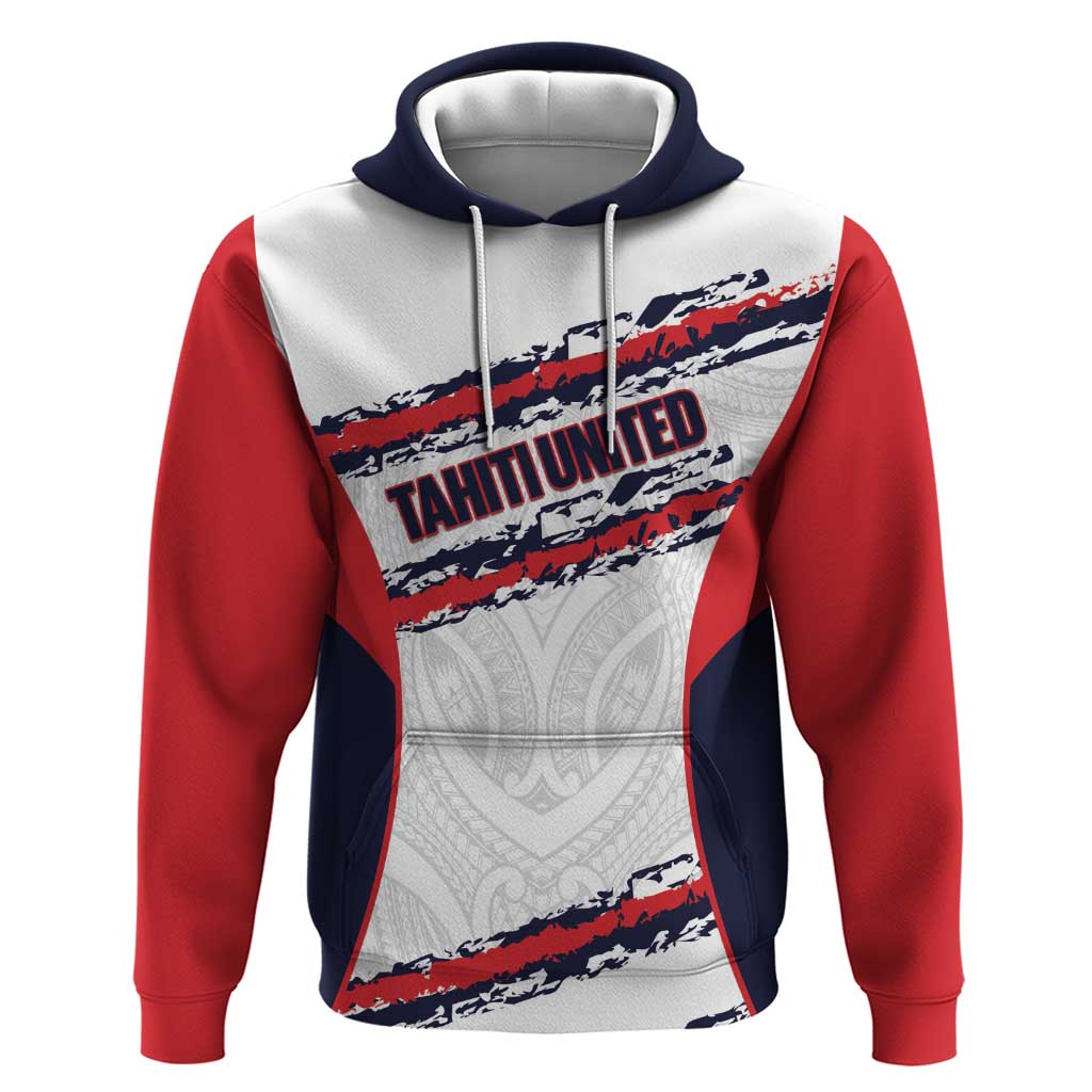 AS Venus Tahiti Football Custom Zip Hoodie Go Champions Polynesian Pattern