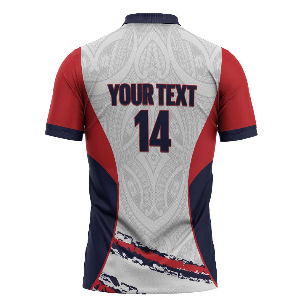 AS Venus Tahiti Football Custom Zipper Polo Shirt Go Champions Polynesian Pattern