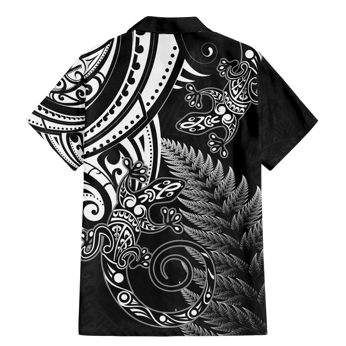 New Zealand Lizard Family Matching Mermaid Dress and Hawaiian Shirt Silver Fern Aotearoa Maori LT14 - Polynesian Pride
