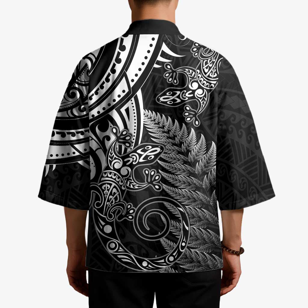 New Zealand Lizard Kimono Silver Fern Aotearoa Maori - Polynesian Pride