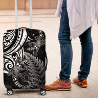 New Zealand Lizard Luggage Cover Silver Fern Aotearoa Maori