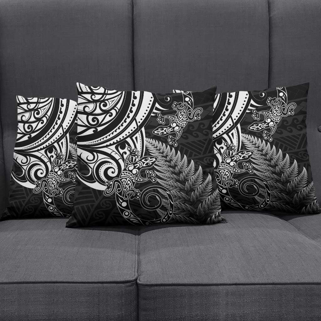 New Zealand Lizard Pillow Cover Silver Fern Aotearoa Maori - Polynesian Pride
