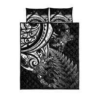 New Zealand Lizard Quilt Bed Set Silver Fern Aotearoa Maori
