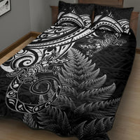 New Zealand Lizard Quilt Bed Set Silver Fern Aotearoa Maori
