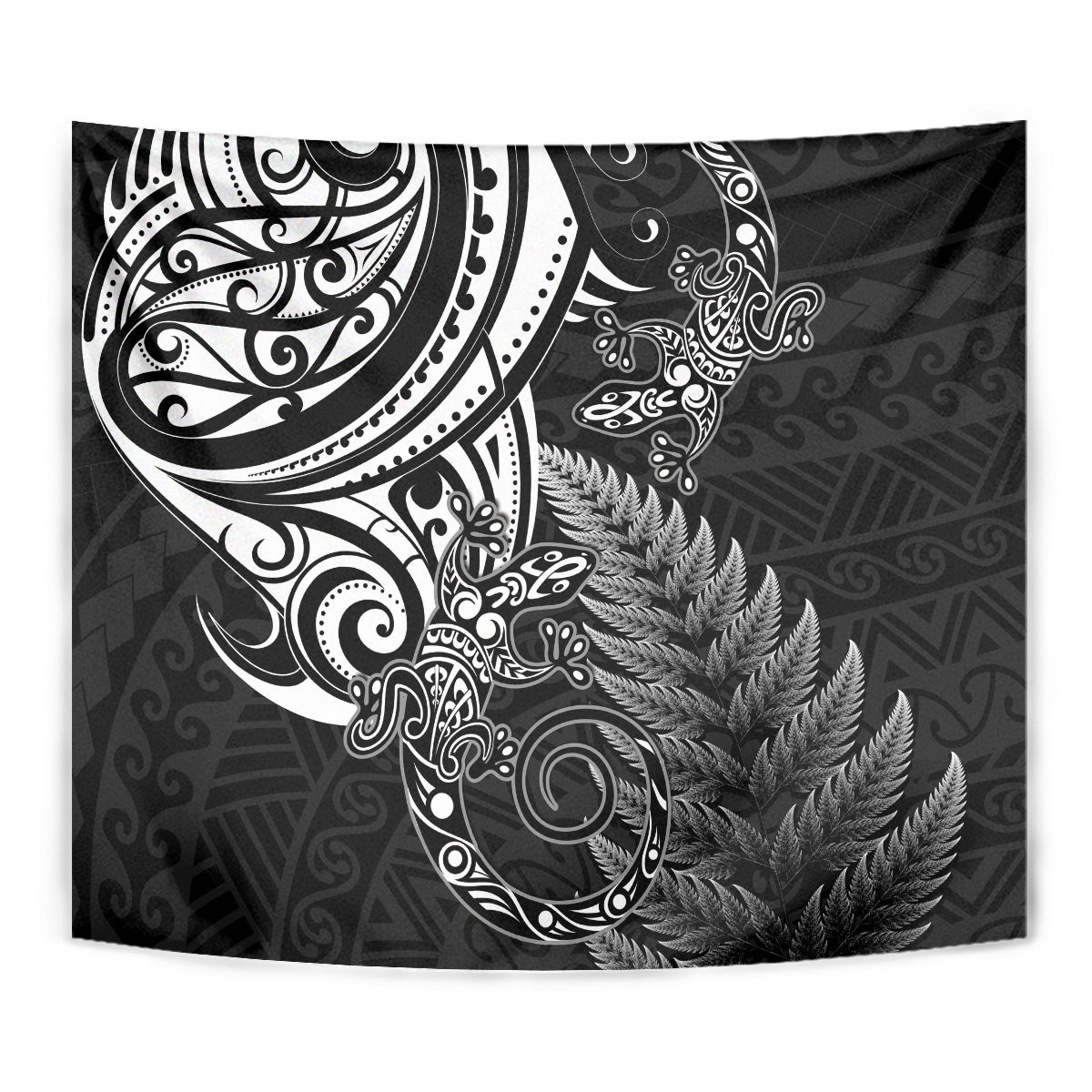 New Zealand Lizard Tapestry Silver Fern Aotearoa Maori