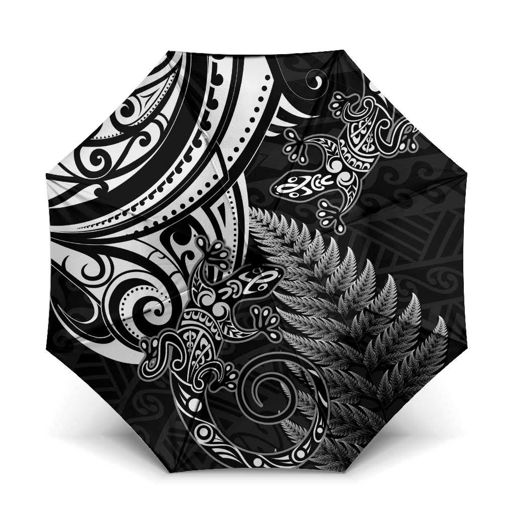 New Zealand Lizard Umbrella Silver Fern Aotearoa Maori - Polynesian Pride