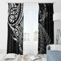 New Zealand Lizard Window Curtain Silver Fern Aotearoa Maori