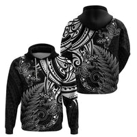 New Zealand Lizard Zip Hoodie Silver Fern Aotearoa Maori LT14 - Polynesian Pride