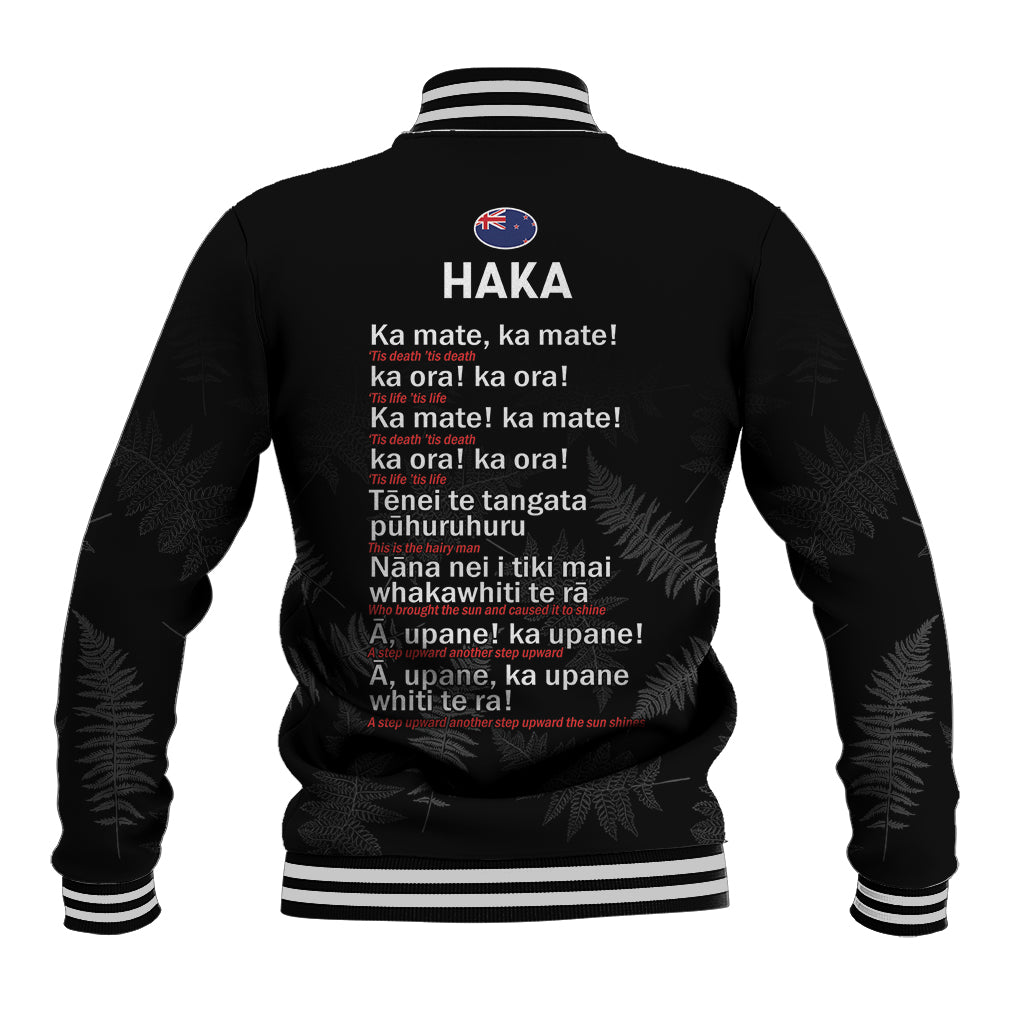 New Zealand Haka Rugby Baseball Jacket 2024 Pacific Go Black Silver Fern LT14 - Polynesian Pride