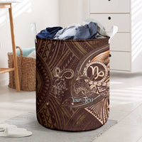 Personalised Polynesia Zodiac Capricorn Laundry Basket Galaxy Polynesian Pattern Chest Tattoo Style