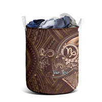 Personalised Polynesia Zodiac Capricorn Laundry Basket Galaxy Polynesian Pattern Chest Tattoo Style