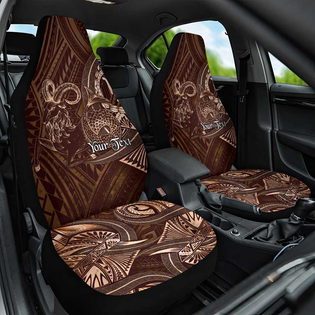 Personalised Polynesia Zodiac Capricorn Car Seat Cover Galaxy Polynesian Pattern Chest Tattoo Style