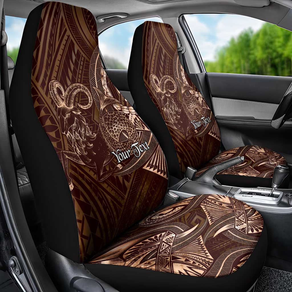 Personalised Polynesia Zodiac Capricorn Car Seat Cover Galaxy Polynesian Pattern Chest Tattoo Style