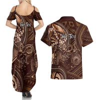 Personalised Polynesia Zodiac Capricorn Couples Matching Summer Maxi Dress and Hawaiian Shirt Galaxy Polynesian Pattern Chest Tattoo Style LT14 - Polynesian Pride