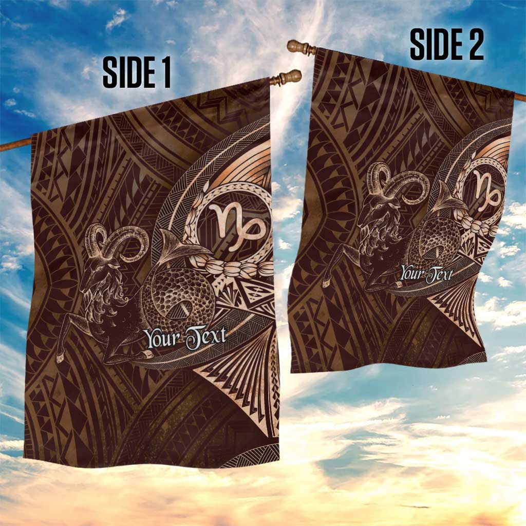 Personalised Polynesia Zodiac Capricorn Garden Flag Galaxy Polynesian Pattern Chest Tattoo Style LT14 - Polynesian Pride